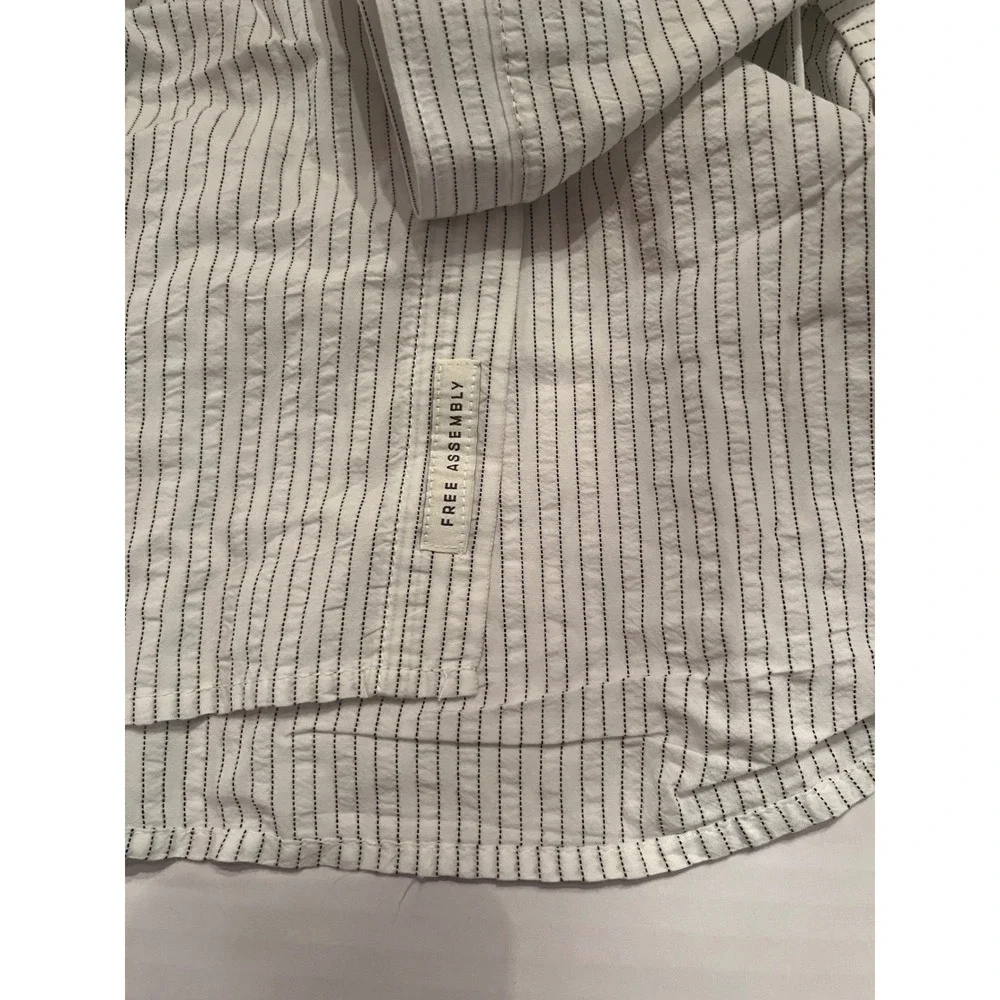 Free Assembly Men's FA Seersucker Button Down Shirt White Size 3XL‎